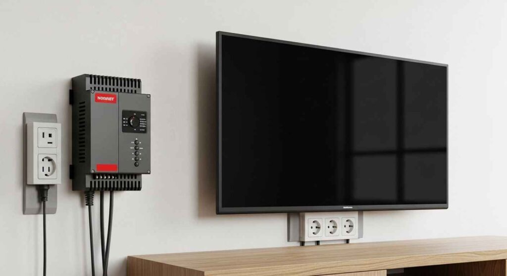 Safe installation of surge protectors and voltage stabilizers for TVs in Dubai homes to prevent damage from voltage fluctuations.