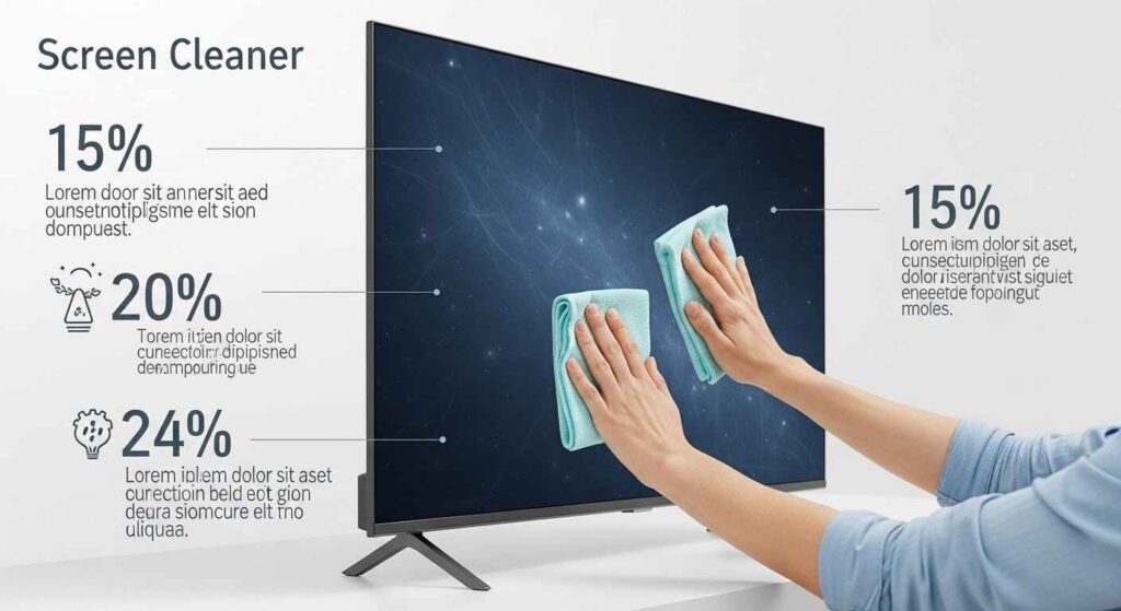 Step-by-step guide to safely clean LED TVs in Dubai homes using microfiber cloths, distilled water, and humidity-aware techniques for streak-free screens.