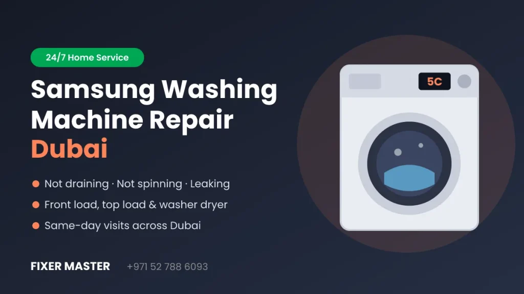 Samsung washing machine repair Dubai technician service by Fixer Master