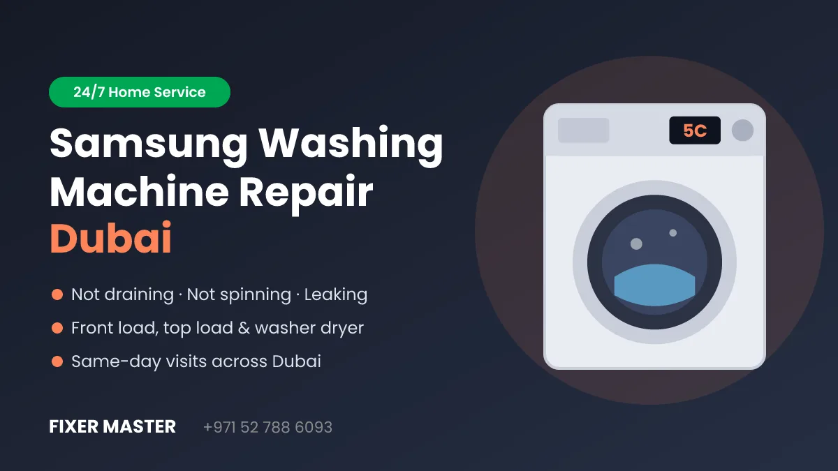 Samsung washing machine repair Dubai technician service by Fixer Master